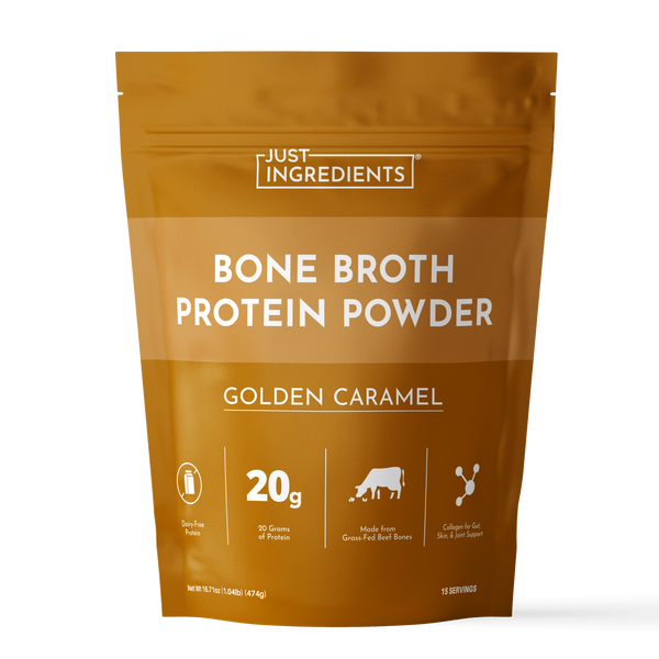Golden Caramel Bone Broth Protein Powder - Product Mockup