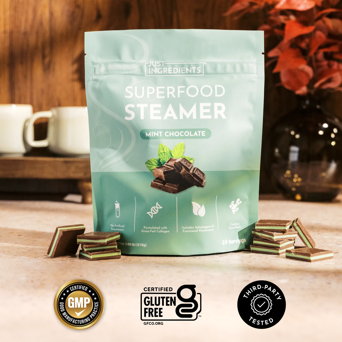 Mint Chocolate Superfood Steamer - Lifestyle Image