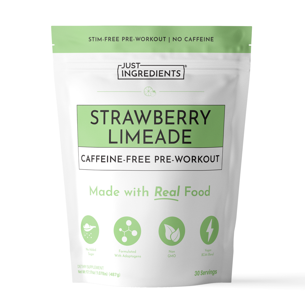 Caffeine-Free Strawberry Limeade Pre-Workout - Product Mockup