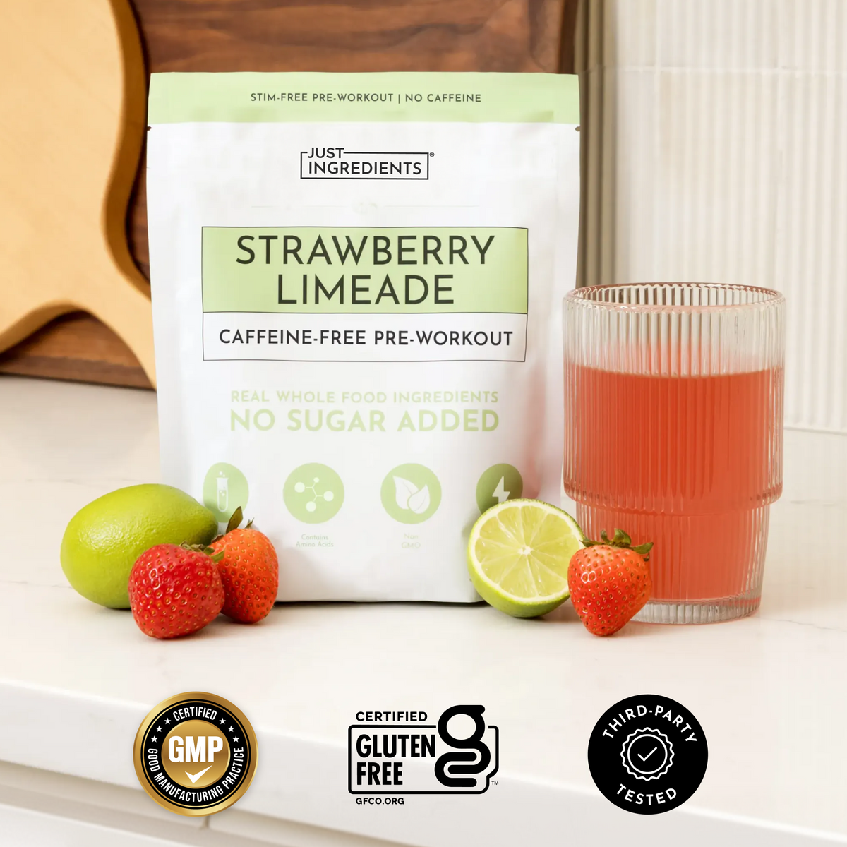 Caffeine-Free Strawberry Limeade Pre-Workout - Image 3