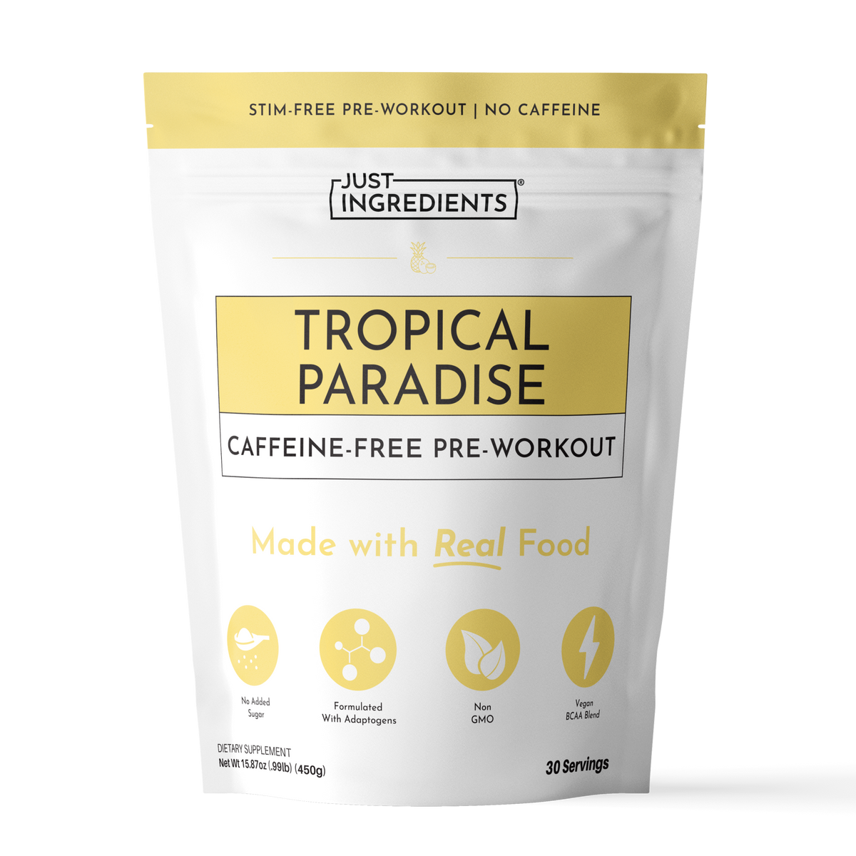 Caffeine-Free Tropical Paradise Pre-Workout - Product Mockup