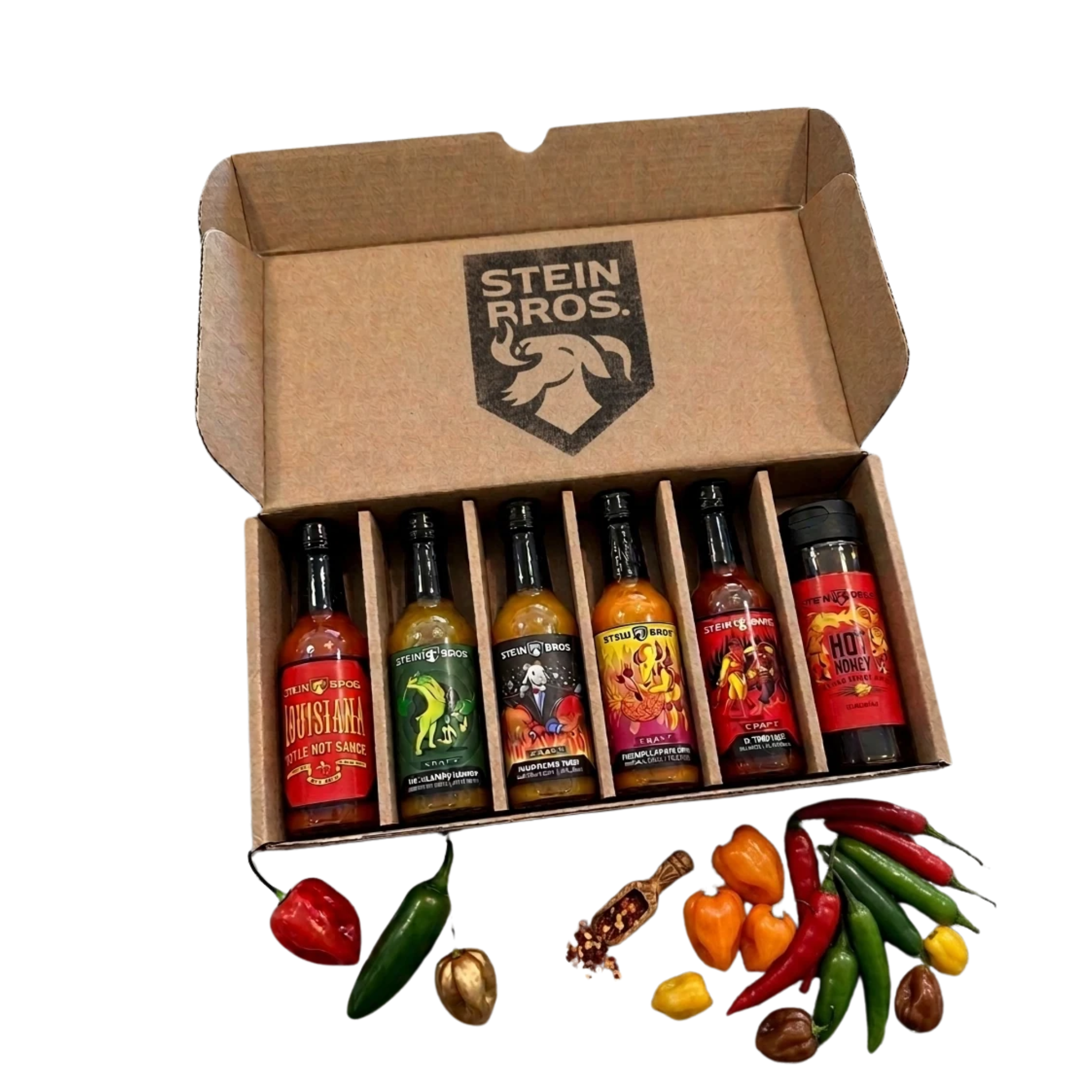A box of hot sauce