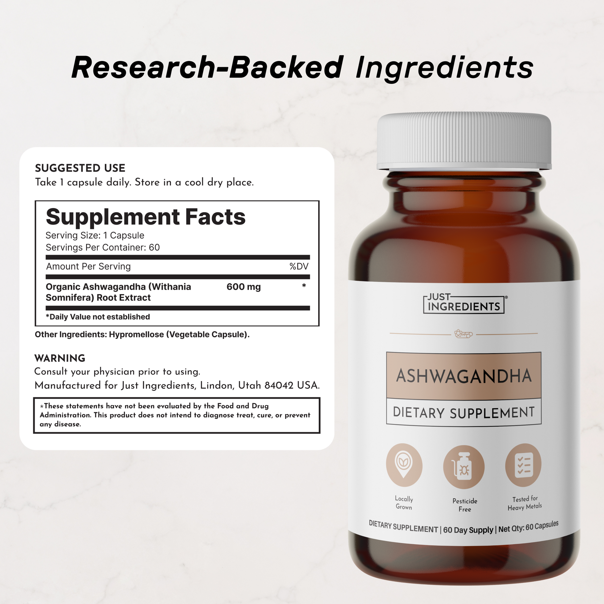 Ashwagandha Capsule - Nutrition Panel