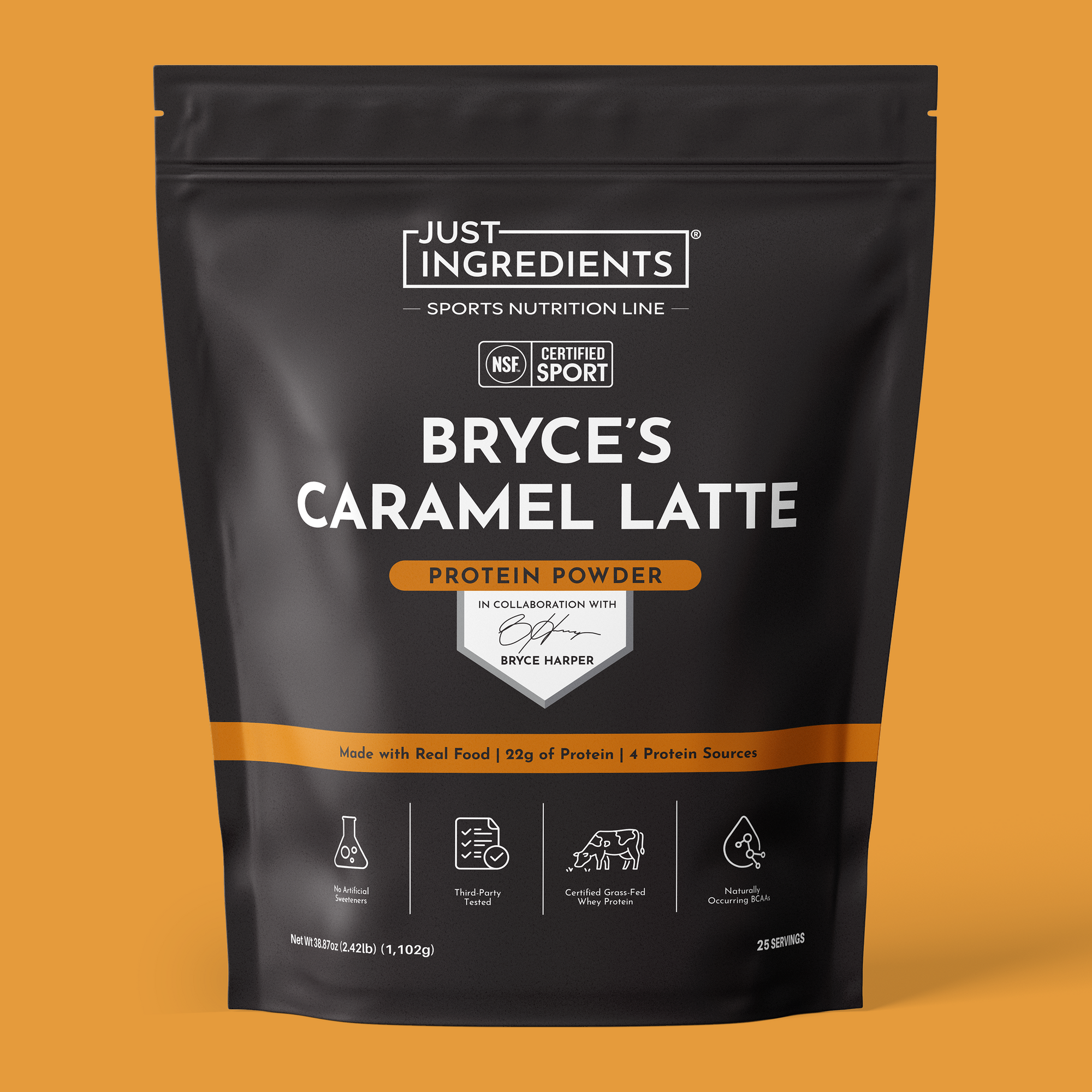 Bryce's Caramel Latte Protein Powder - Product Mockup