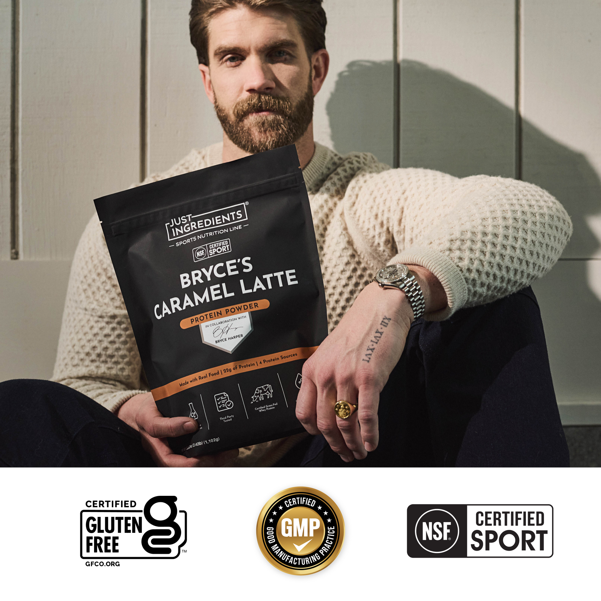 Bryce's Caramel Latte Protein Powder - Certifications