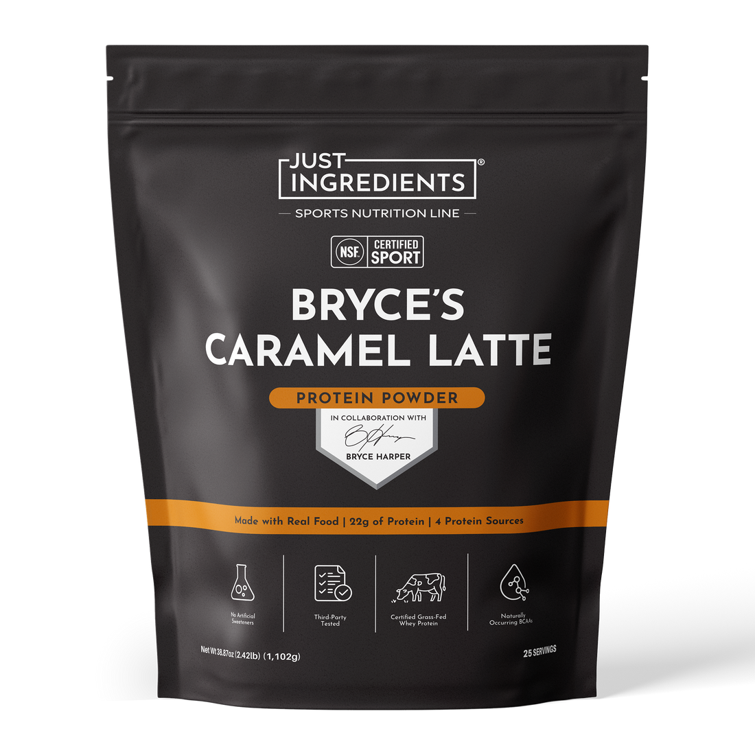 Bryce's Caramel Latte Protein Powder - Product Mockup