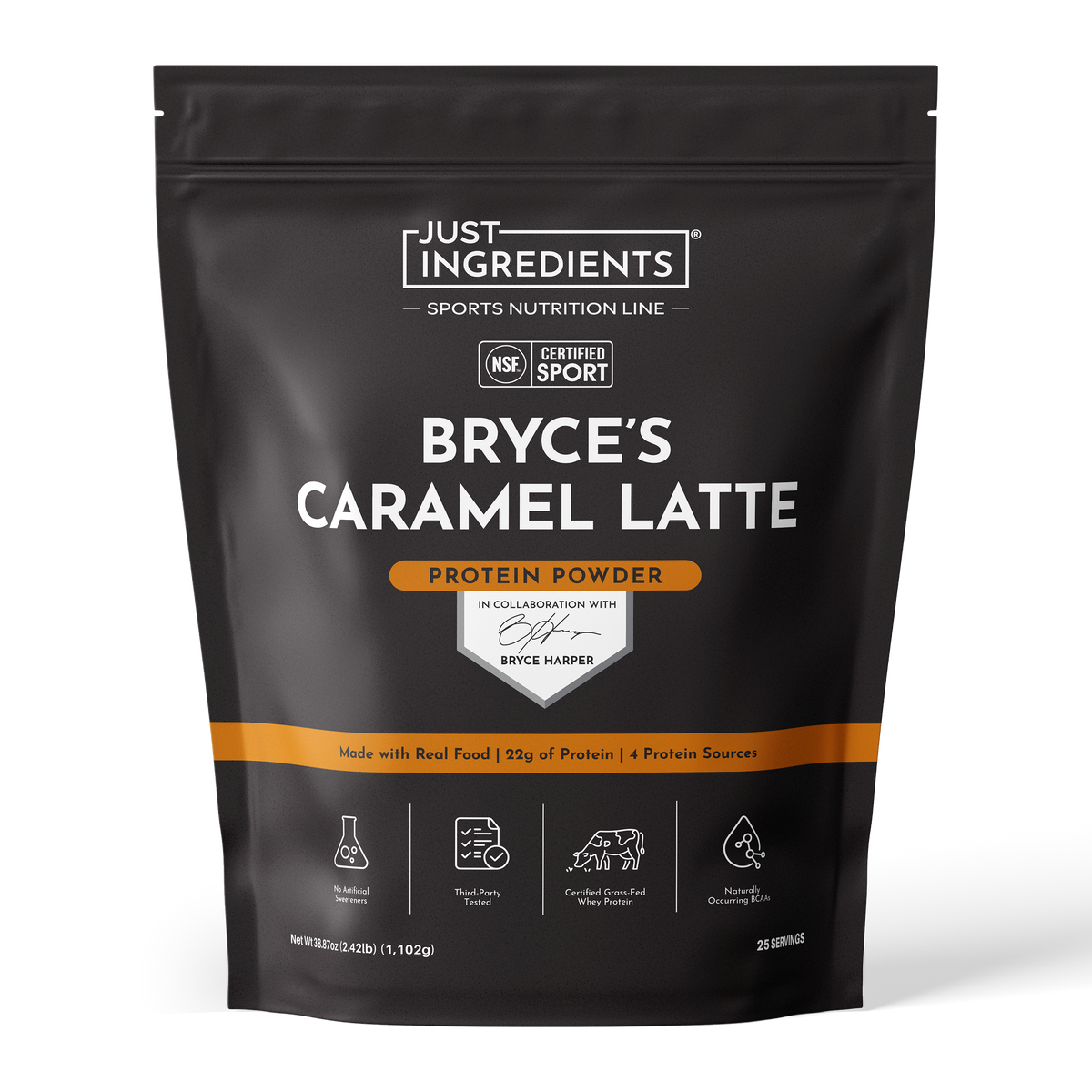 Bryce's Caramel Latte Protein Powder - Product Mockup