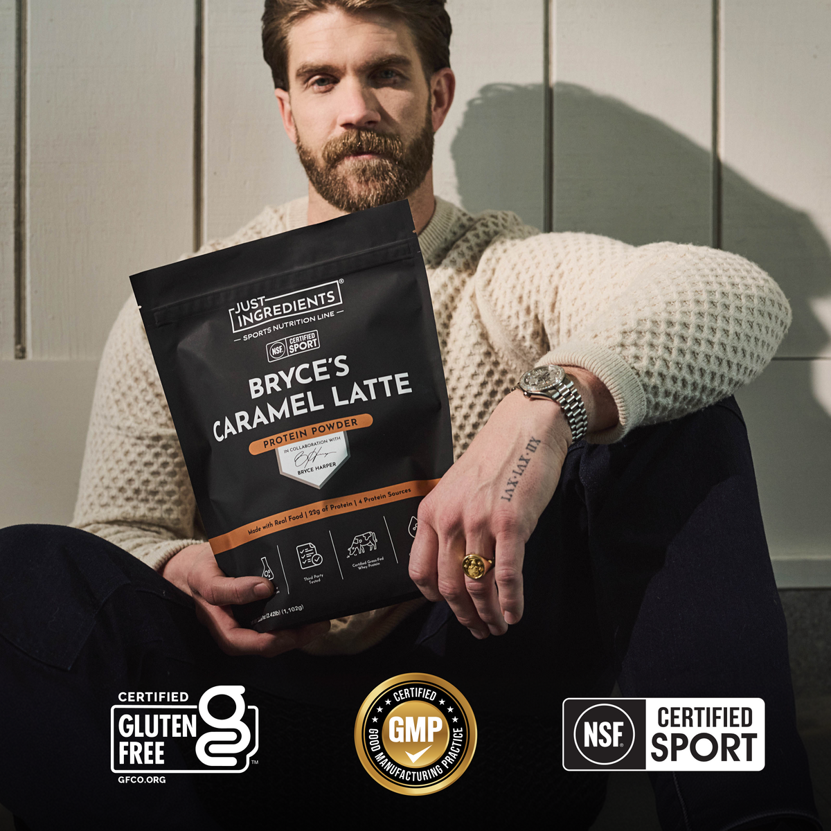 Bryce's Caramel Latte Protein Powder - Certifications