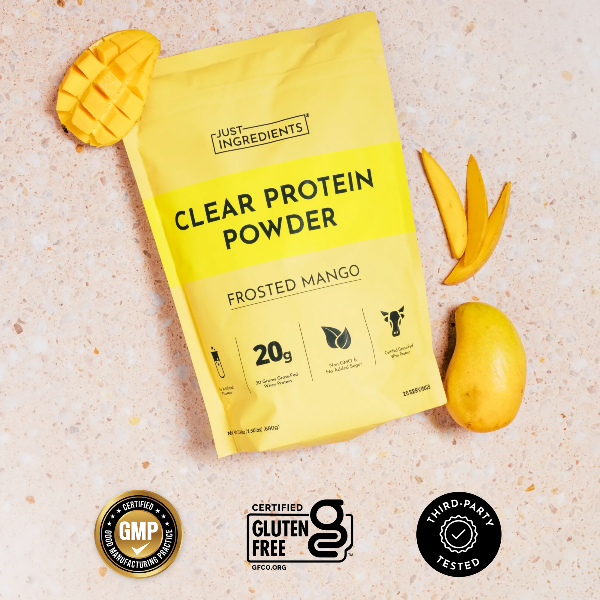 Frosted Mango Clear Protein Powder - Certifications