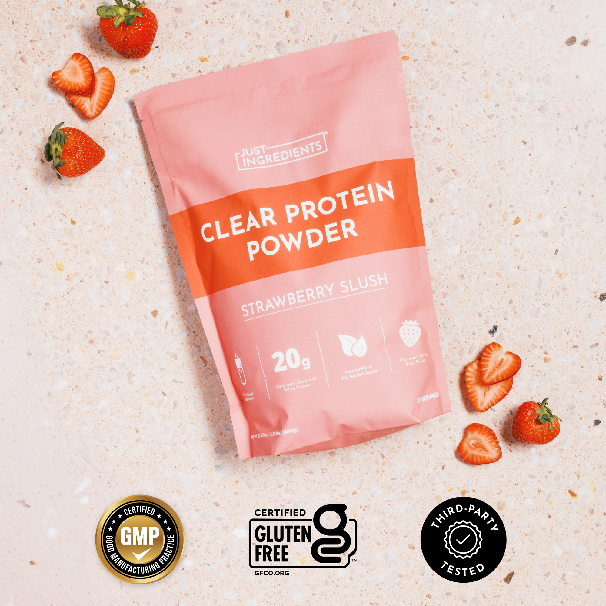 Strawberry Slush Clear Protein Powder - Certifications