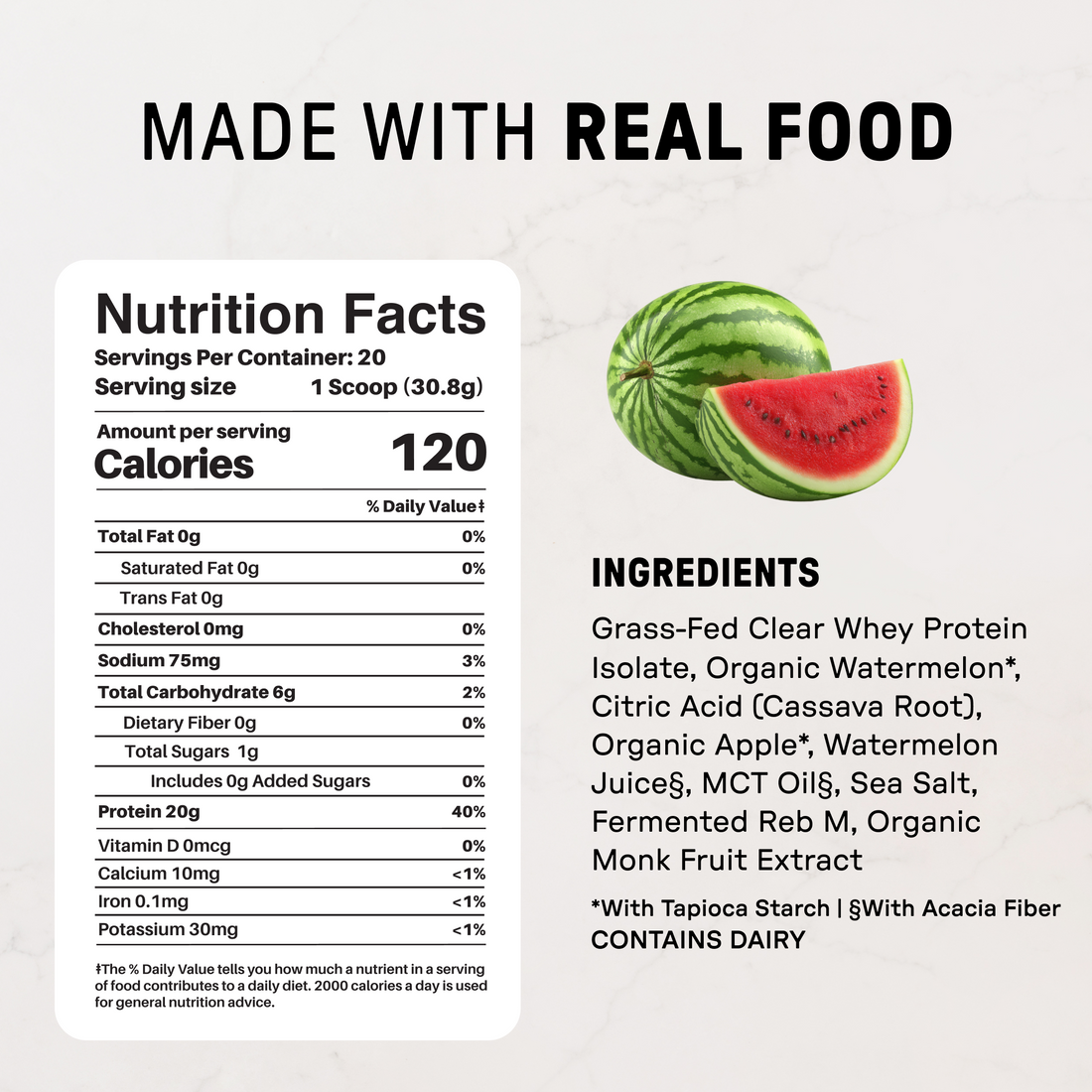 Watermelon Squeeze Clear Protein - Nutrition Panel