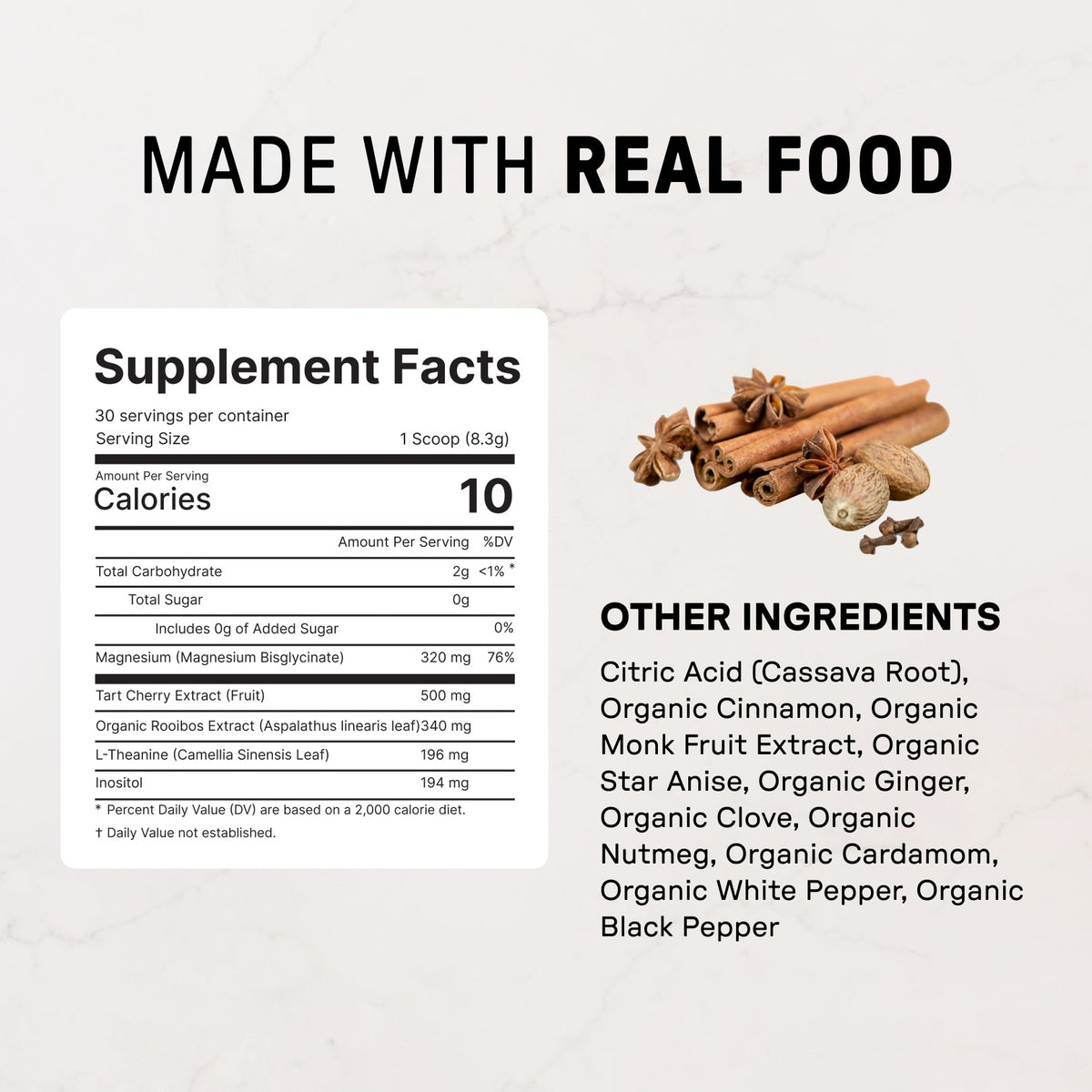 Chai Nighttime Relax - Nutrition Panel