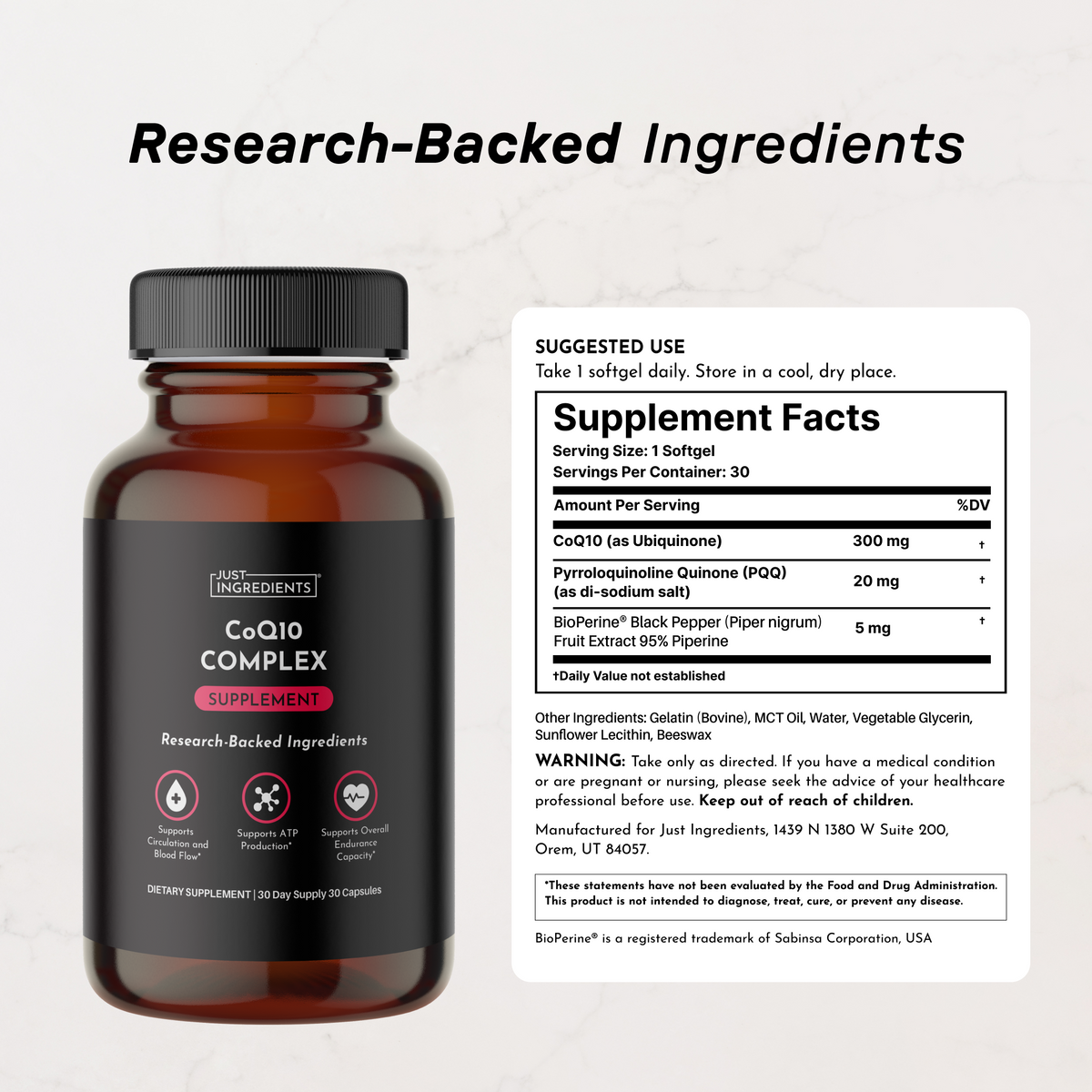 CoQ10 Complex - Nutrition Panel