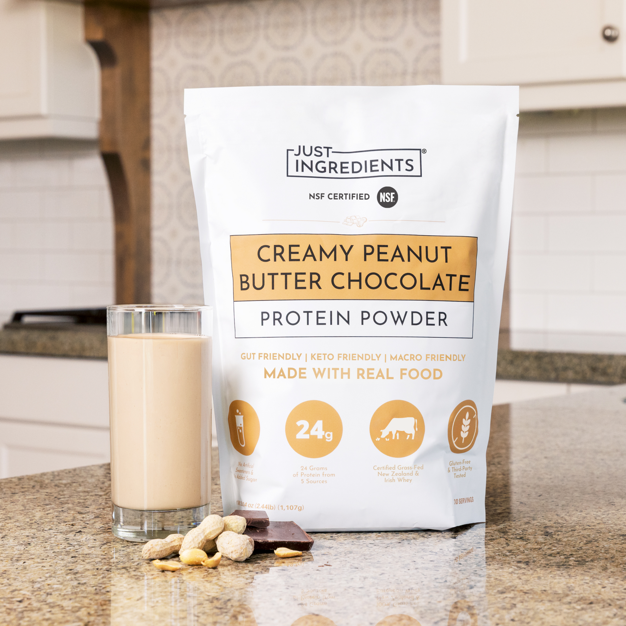 Creamy Peanut Butter Chocolate Protein Powder - Lifestyle