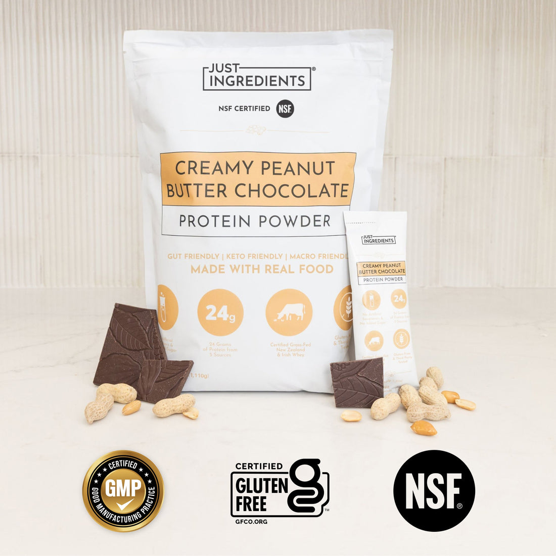 Creamy Peanut Butter Chocolate Protein Powder - Certifications