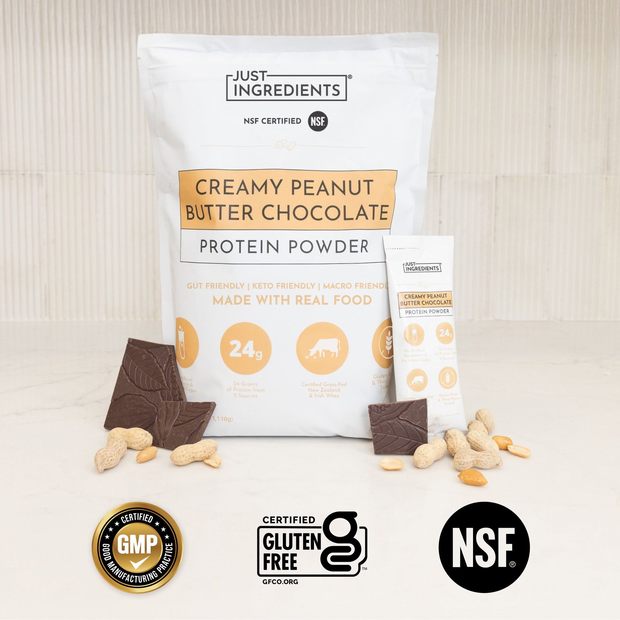Creamy Peanut Butter Chocolate Protein Powder - Certifications