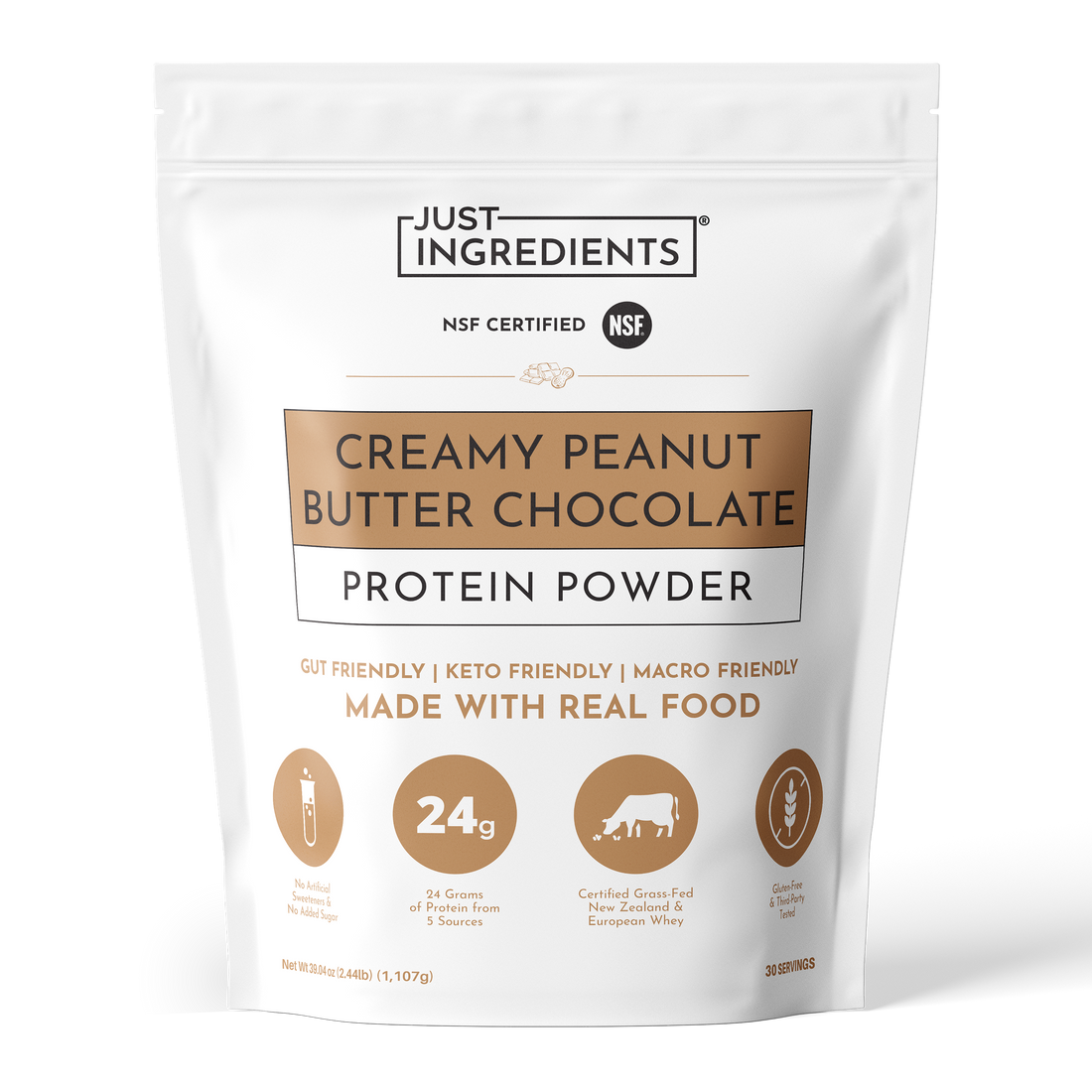 Creamy Peanut Butter Chocolate Protein Powder - Product Mockup