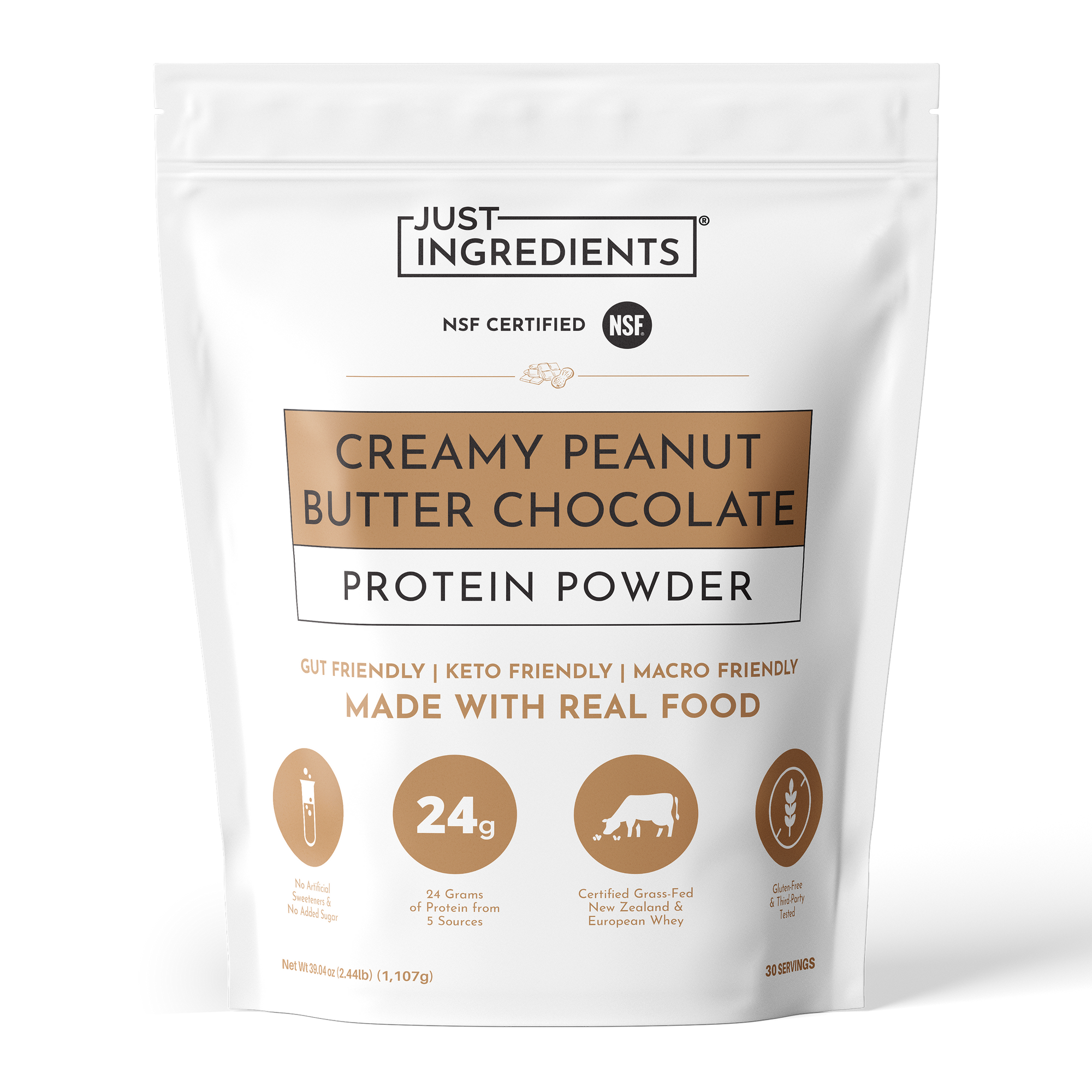 Creamy Peanut Butter Chocolate Protein Powder - Product Mockup