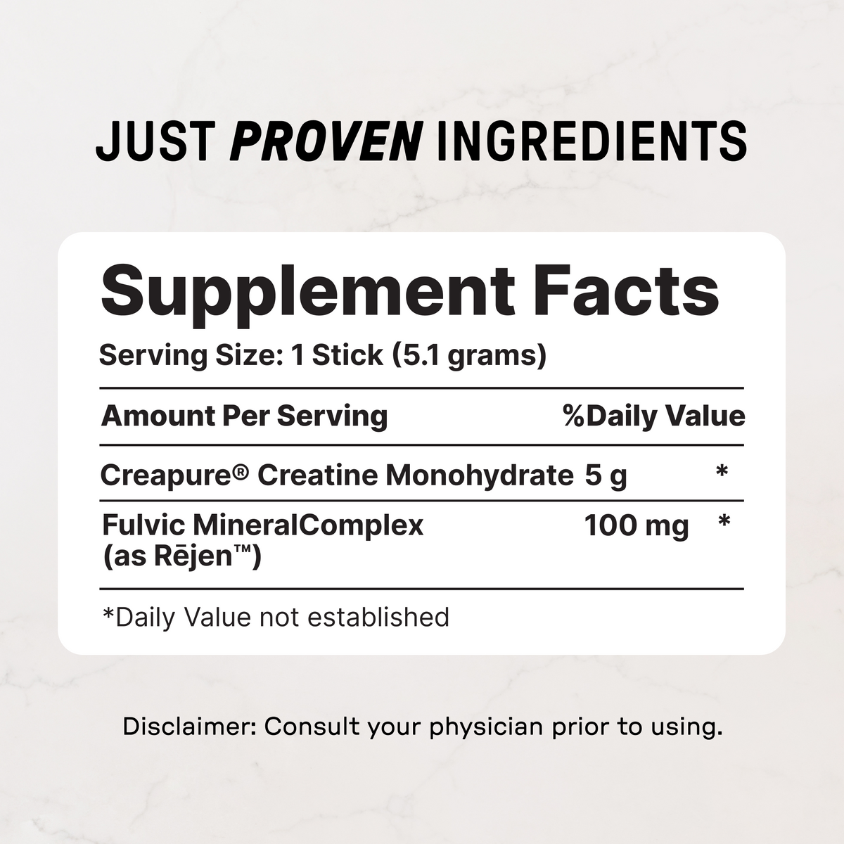 Creatine+ Stick - Nutrition Panel