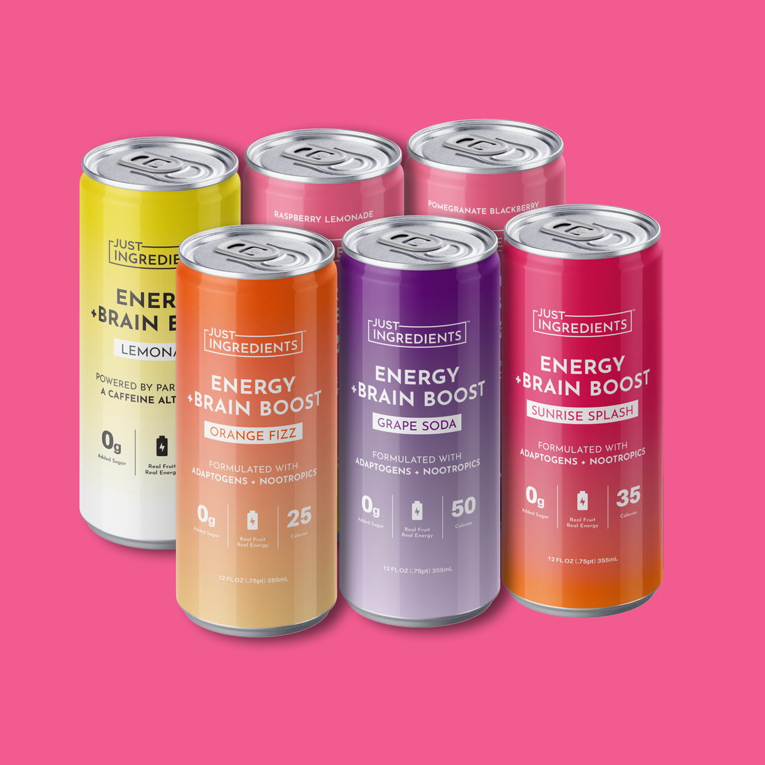 Front view of the Energy Drink Variety Pack showing three cans arranged side by side.