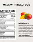 Comparison chart image showing product standards versus common alternatives, noting no artificial flavors, sweeteners, or hidden processing agents.