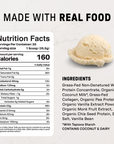 French Vanilla Protein Powder - Nutrition Panel