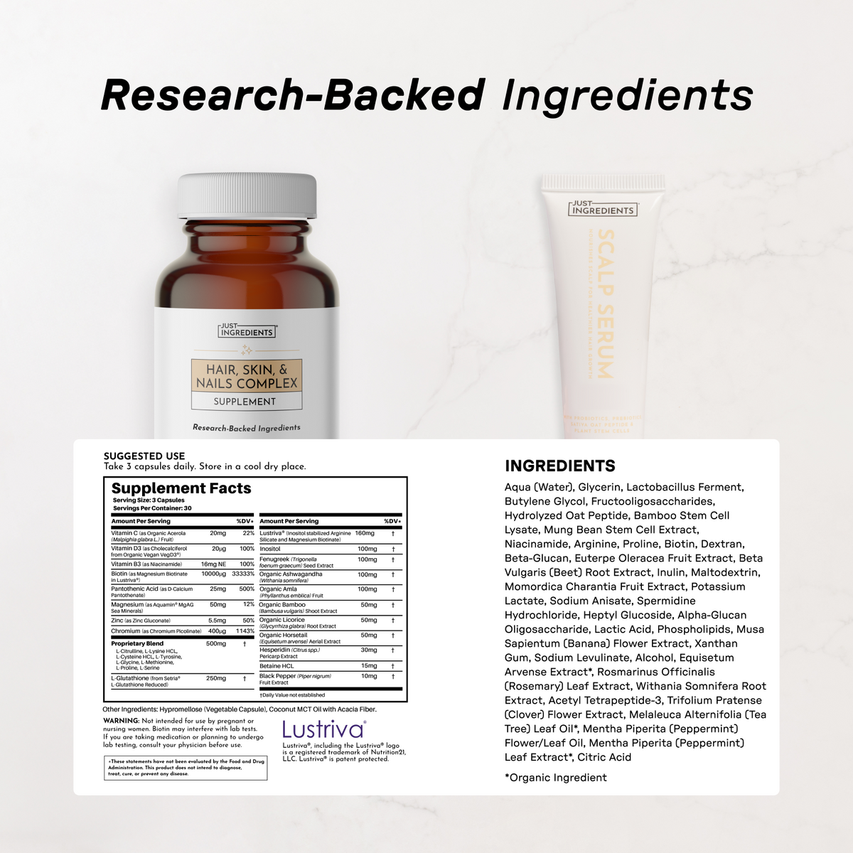 Hair, Skin, and Nails + Scalp Serum Bundle - Nutrition Panel