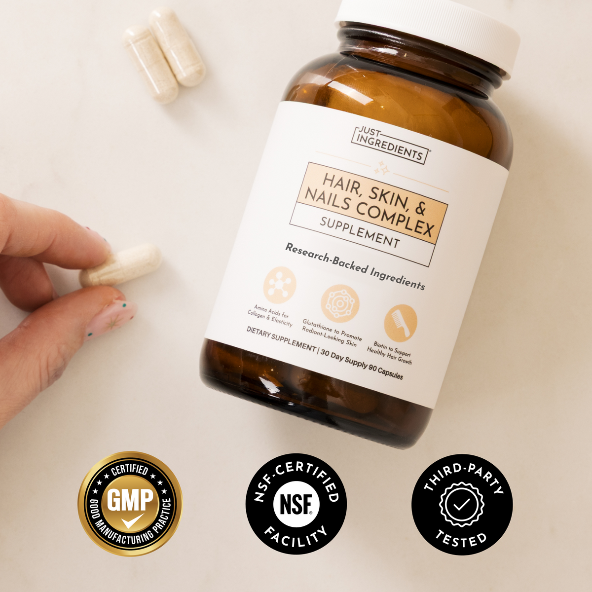 Hair, Skin &amp; Nails Supplement - Cert