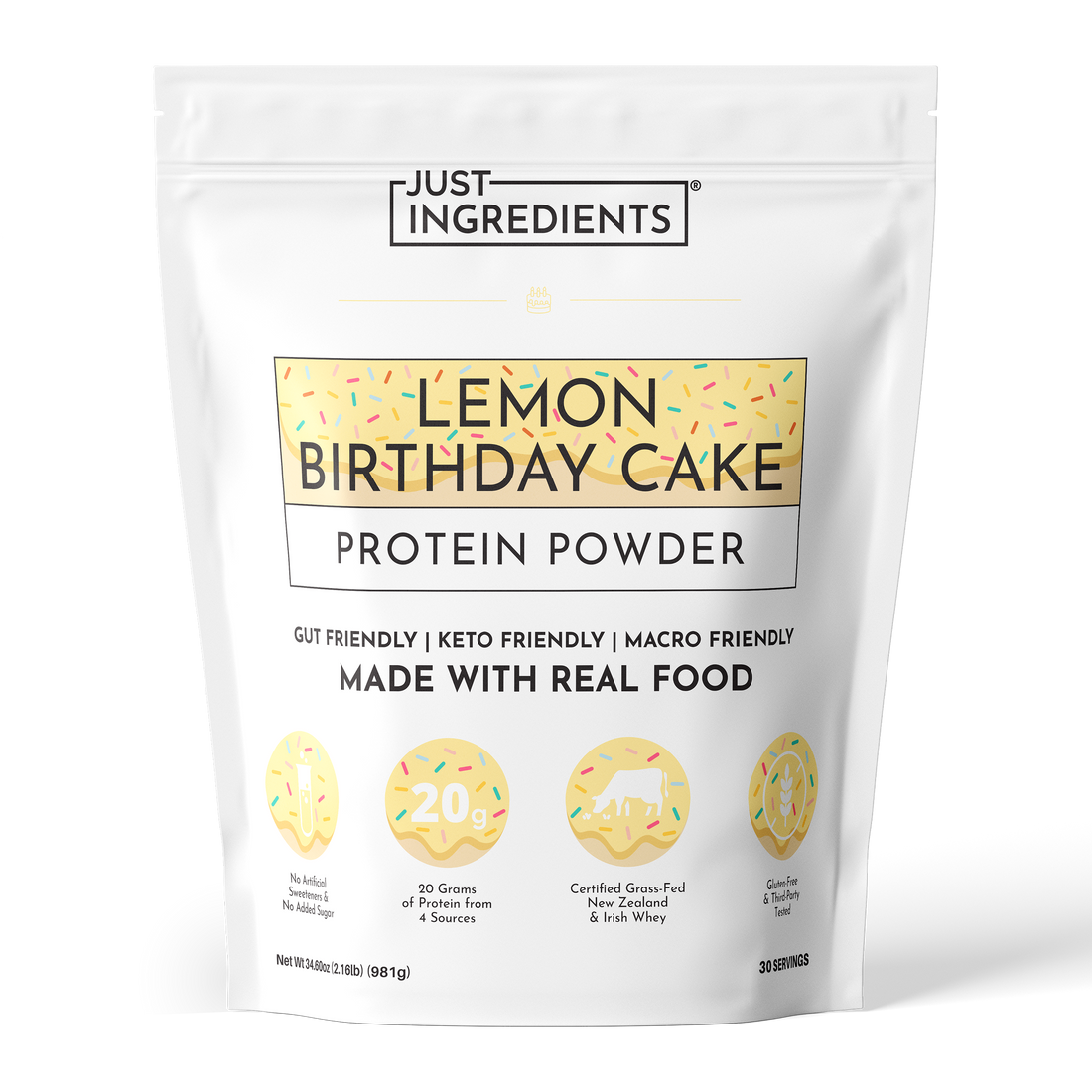 Lemon Birthday Cake Protein Powder - Product Mockup