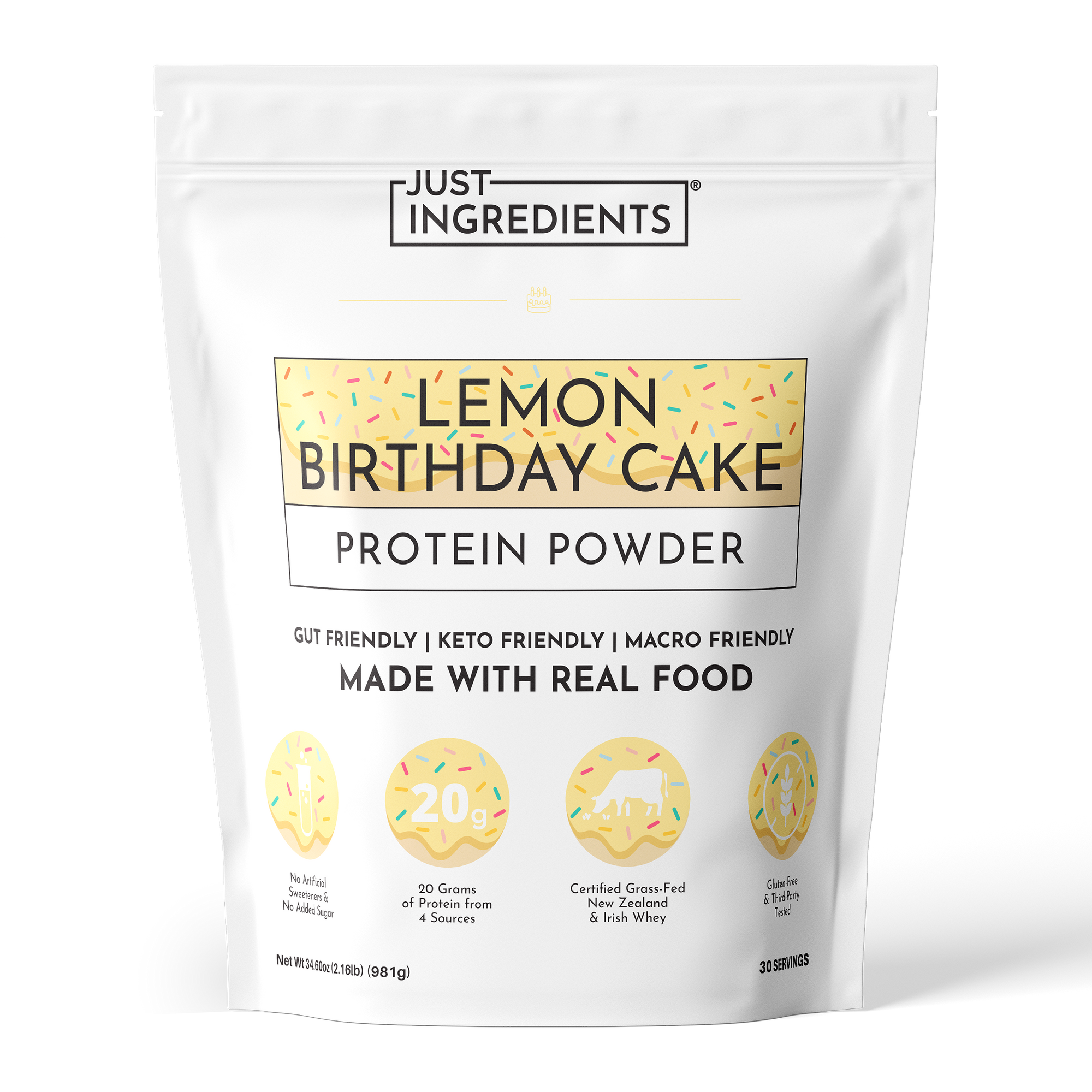 Lemon Birthday Cake Protein Powder - Product Mockup