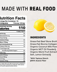 Lemon Cream Bone Broth Protein Powder - Nutrition Panel