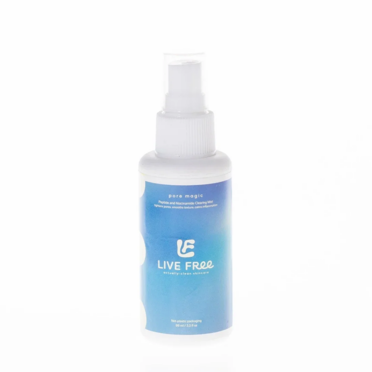 white background with blue and white bottle
