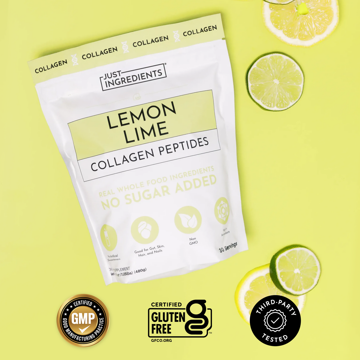 Lemon Lime Collagen Peptides - Cert