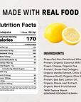 Lemon Swish Protein Powder - Individual Stick - Nutrition Panel