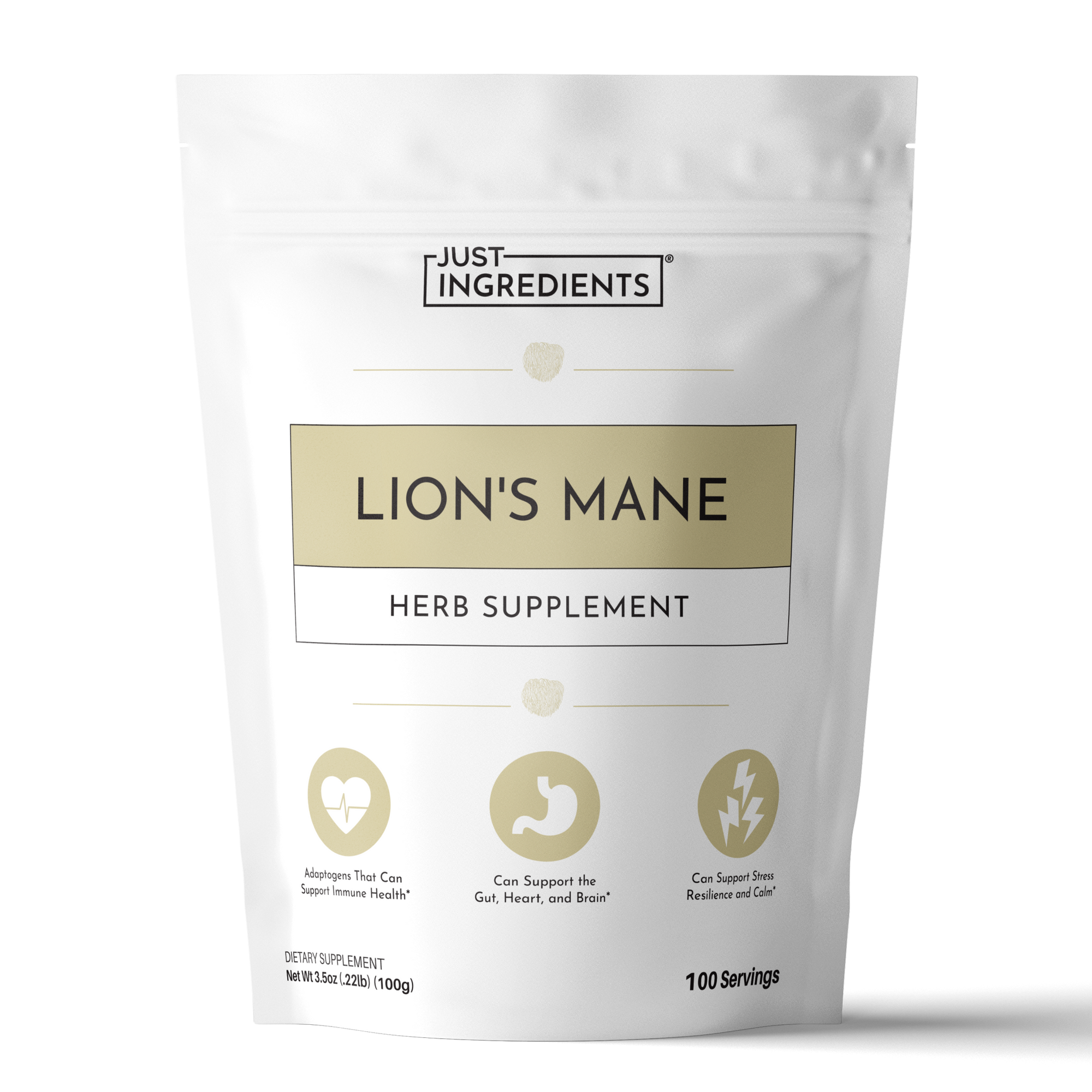 Organic Lion's Mane Powder - 100g - Product Mockup