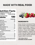 Mountain Berry Protein Powder - Nutrition Panel