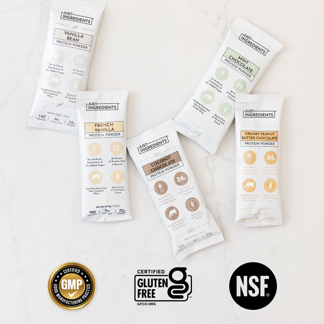 Mint Chocolate Protein Powder - Individual Stick - Certifications