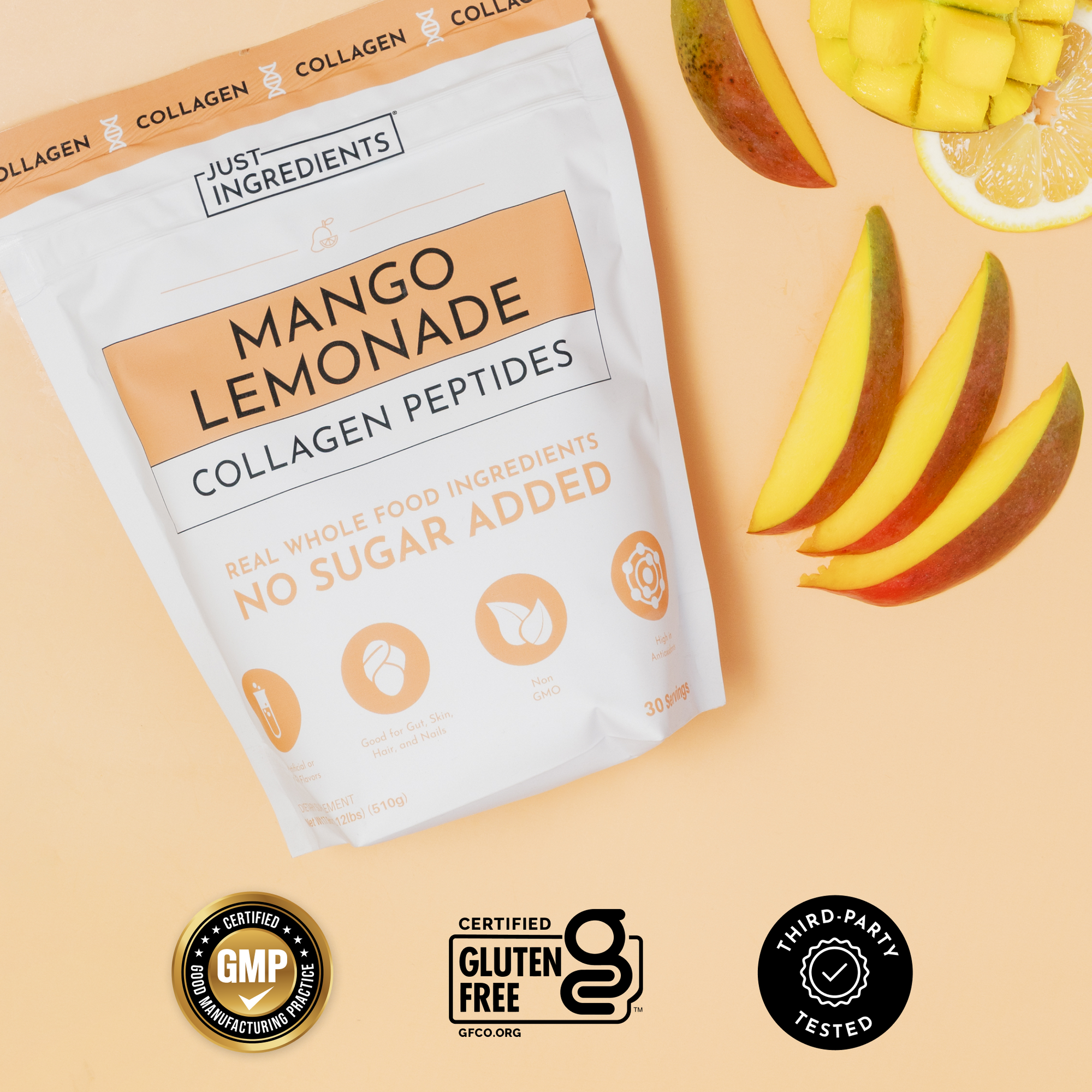 Mango Lemonade Collagen Peptides - Cert