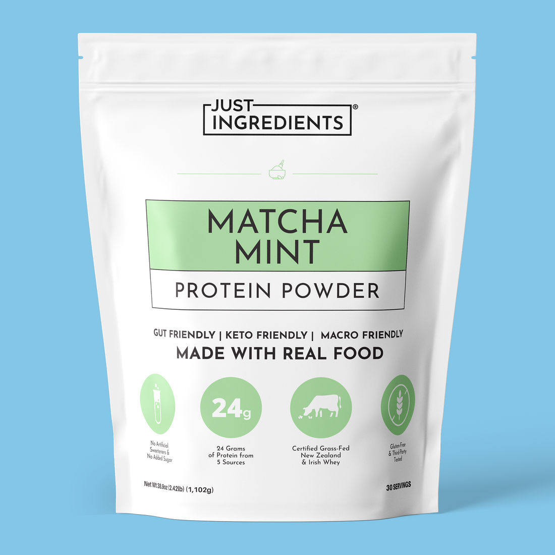 Matcha Mint Protein Powder - Product Mockup