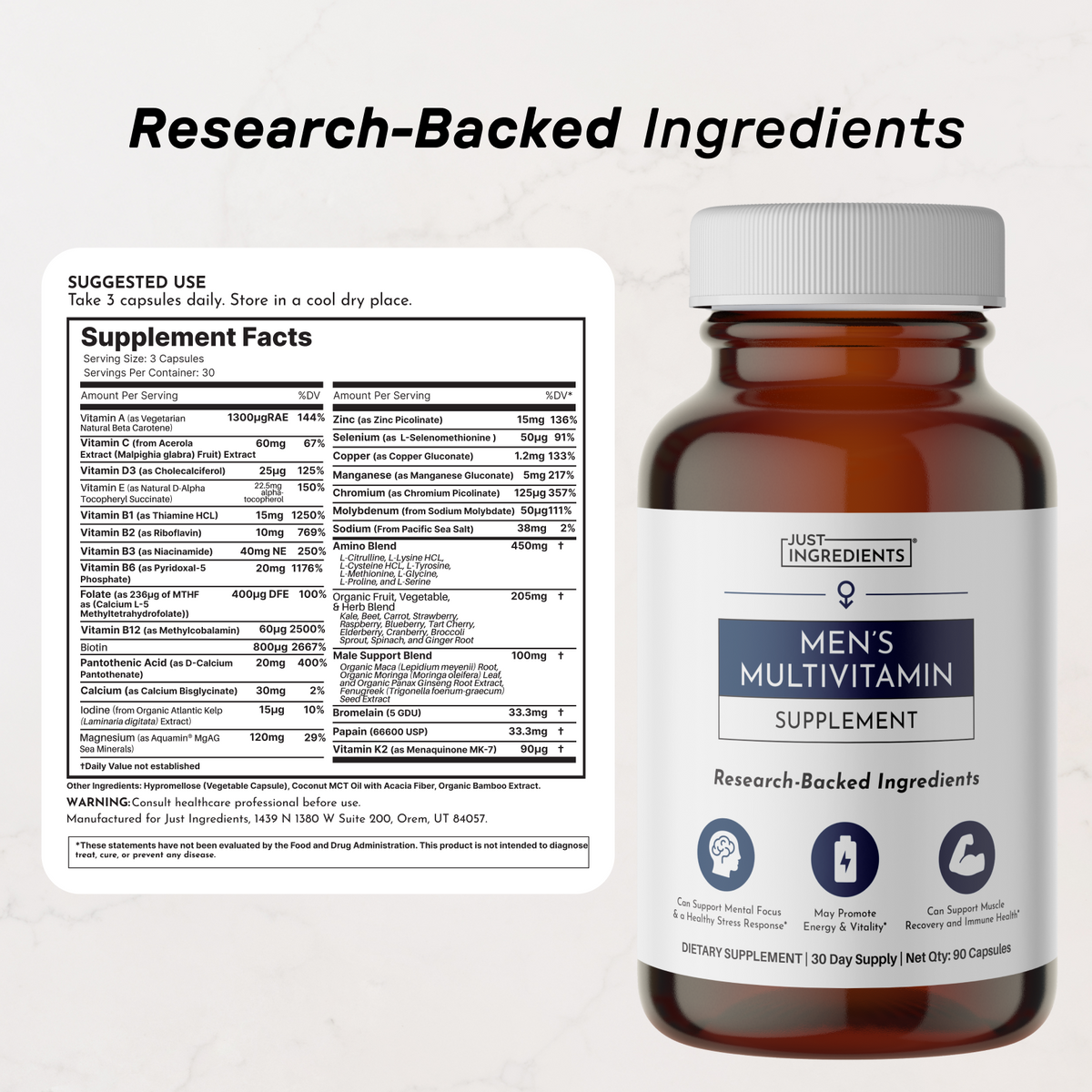 Men's Multivitamin - Nutrition Panel