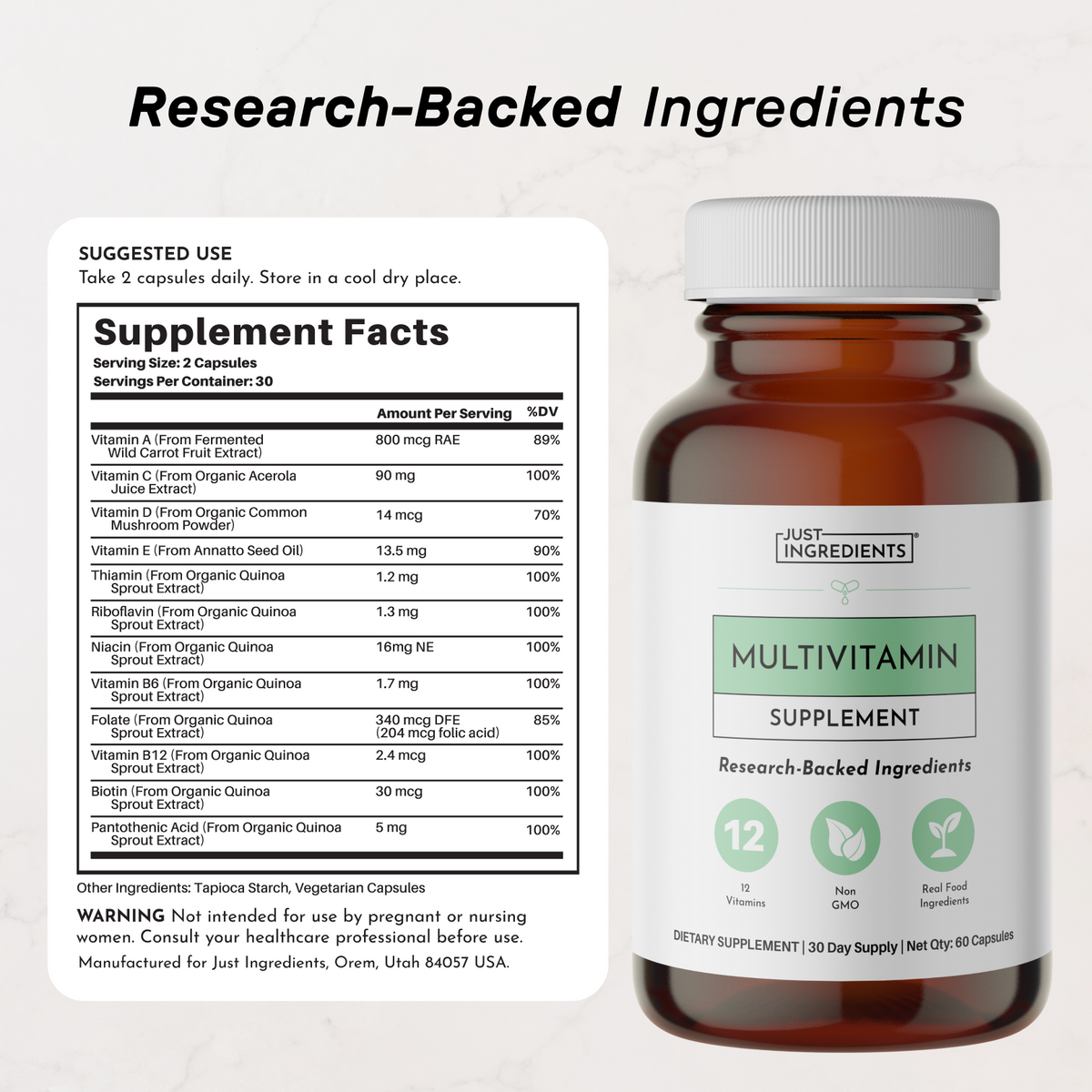 Multivitamin Supplement - Nutrition Panel
