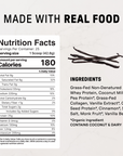 Vanilla Bean Protein Powder NSF - Nutrition Panel