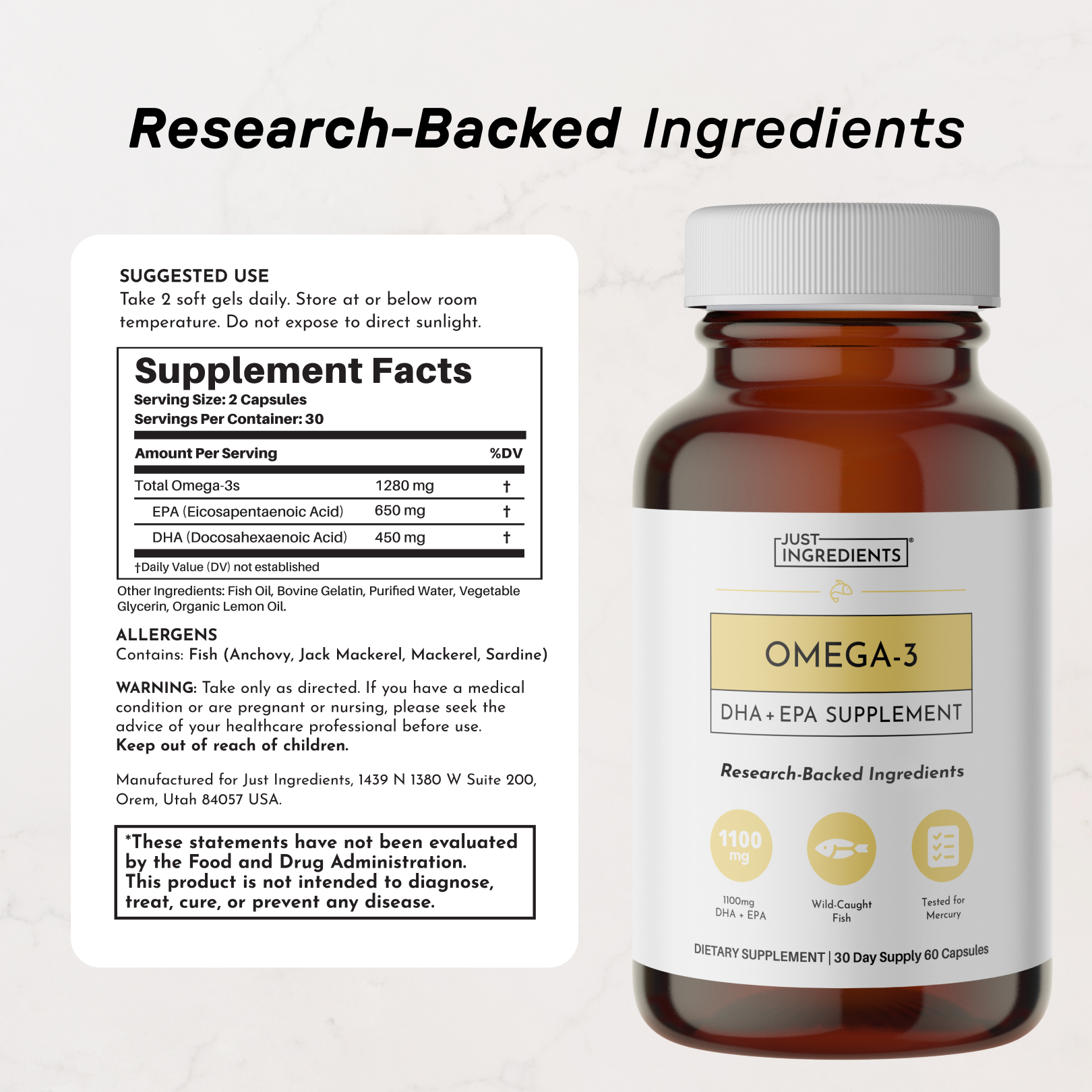 Omega-3 Fish Oil - Nutrition Panel