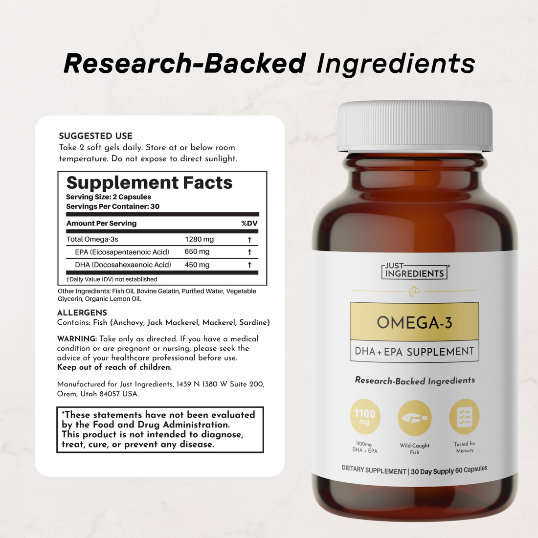Omega-3 Fish Oil - Nutrition Panel
