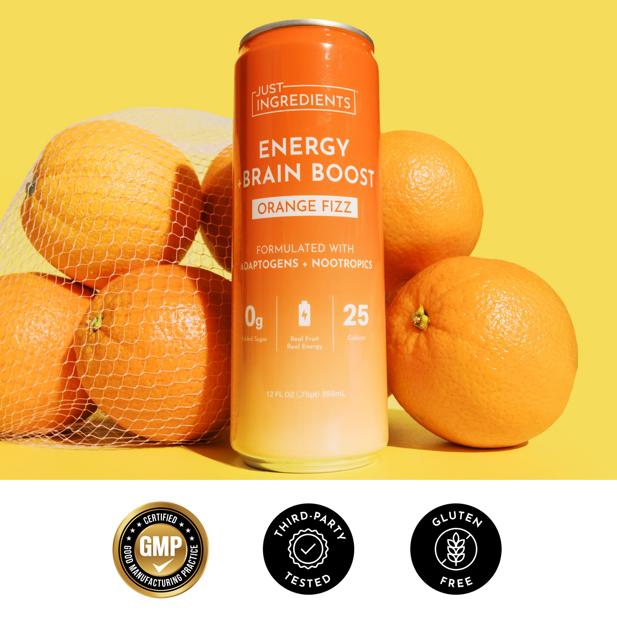 Orange Fizz Energy + Brain Boost (12 Pack) – Just Ingredients