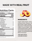 Peach Electrolytes nutrition panel