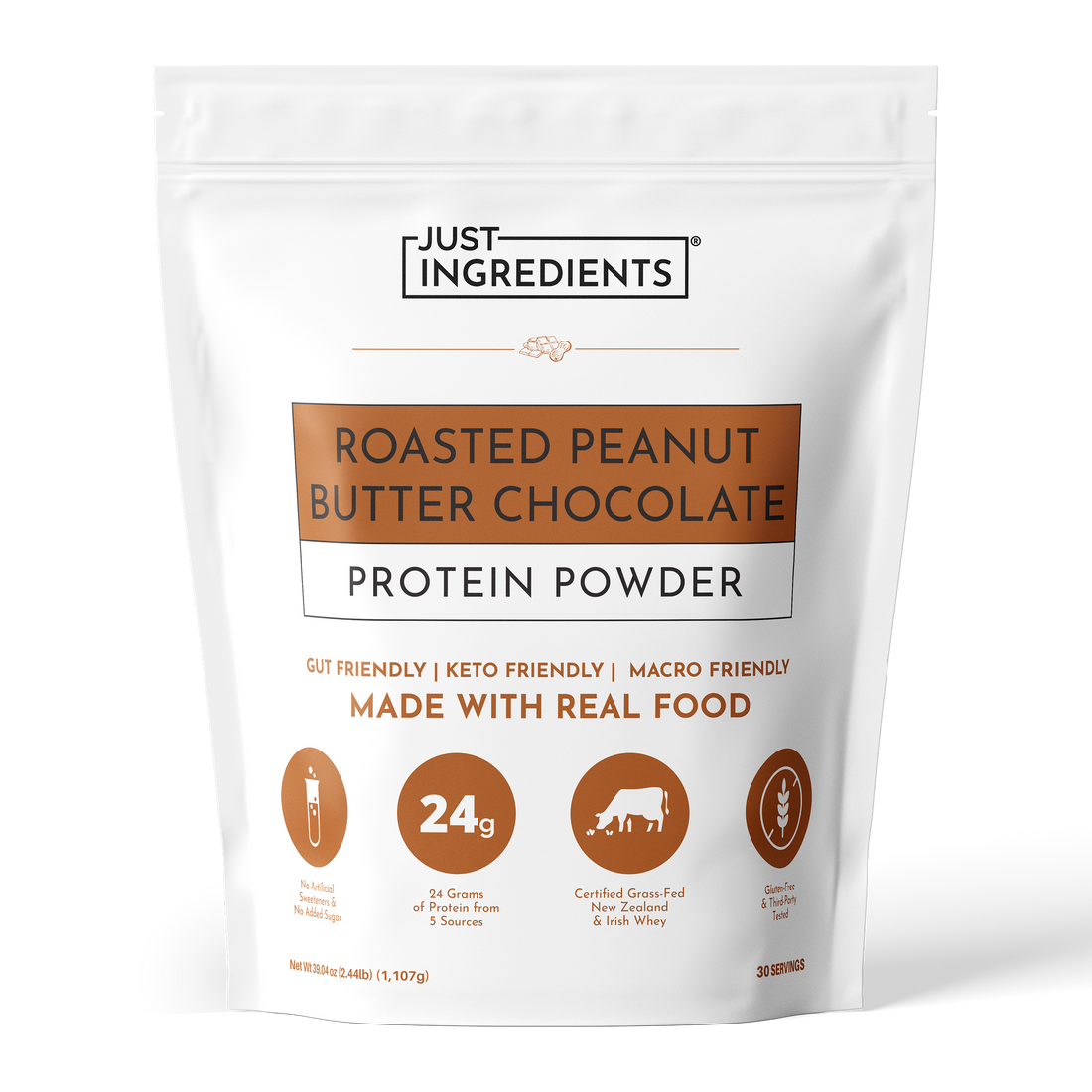 Roasted Peanut Butter Chocolate Protein Powder - Product Mockup