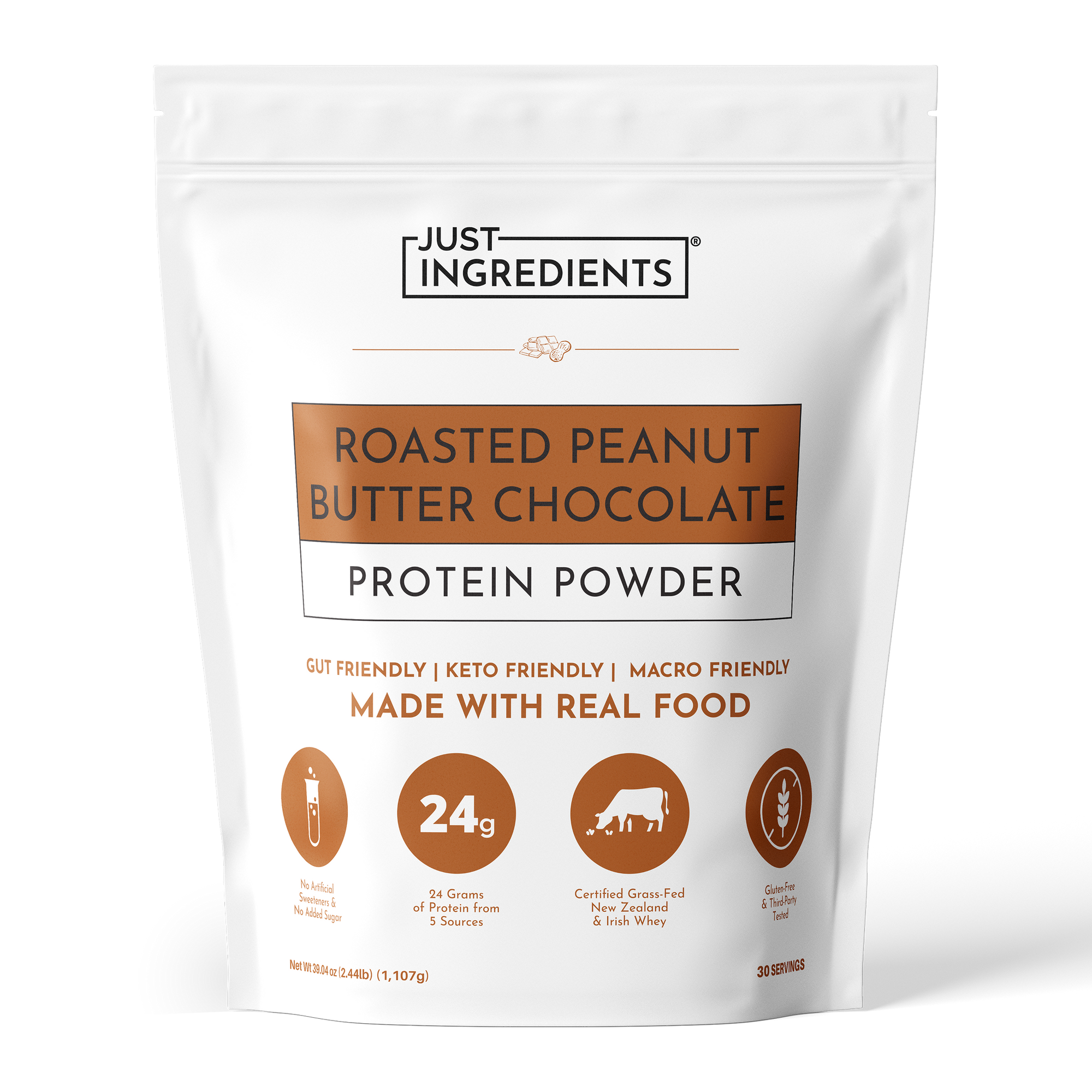 Roasted Peanut Butter Chocolate Protein Powder - Product Mockup