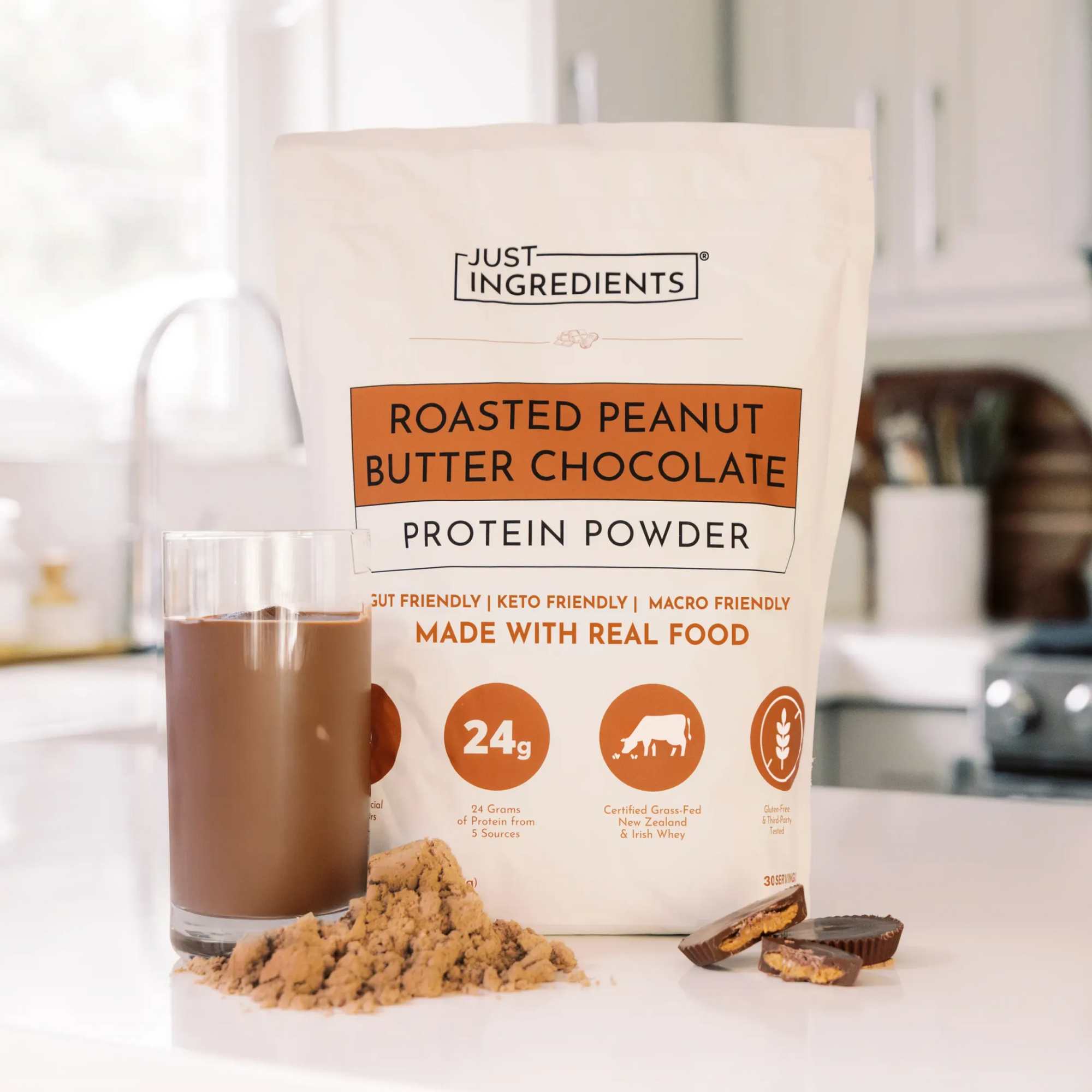 Roasted Peanut Butter Chocolate Protein Powder - Lifestyle