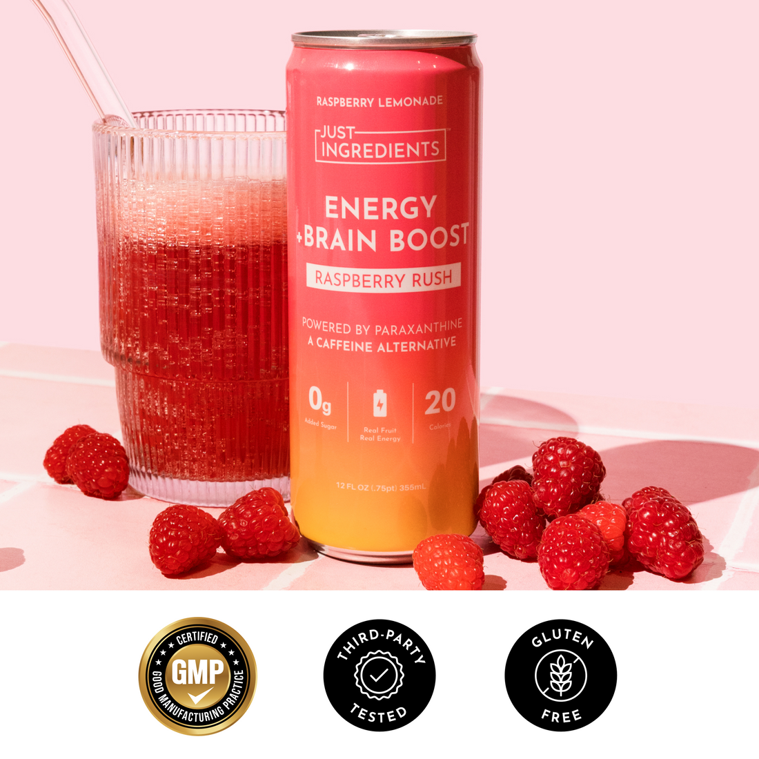 Raspberry Rush Energy + Brain Boost (12 Pack) - JI Difference